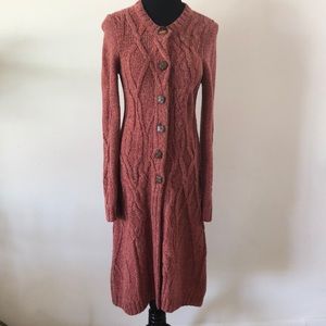 Far Away From Close for Anthropologie, size S, long cable knit sweater